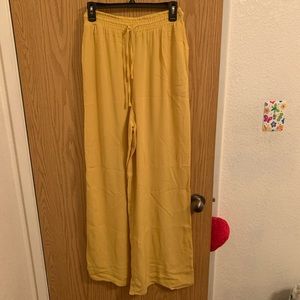 Mustard Yellow Flowy Pants